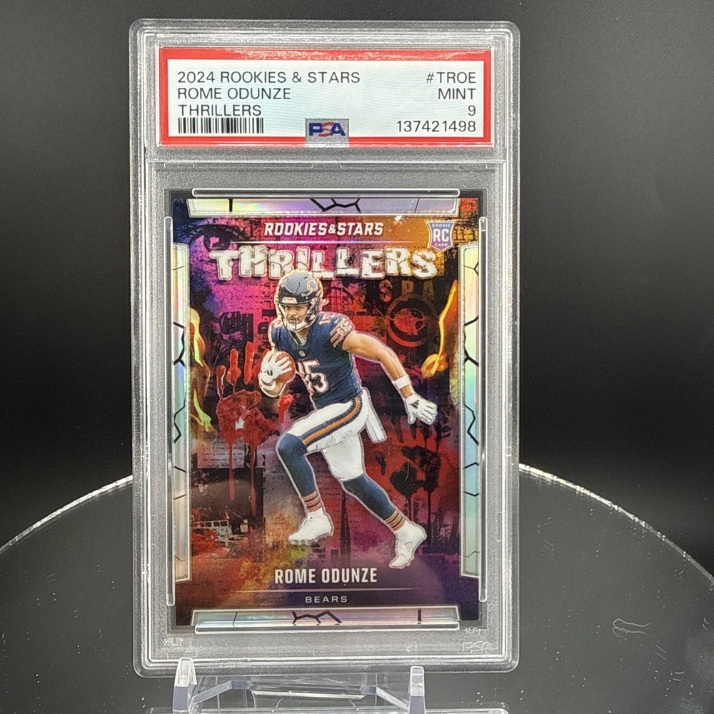 2024 Rookies & Stars Rome Odunze Thrillers Silver RC #T-ROE PSA 9 MINT Bears